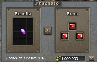 Interface de craft da Runa Avançada