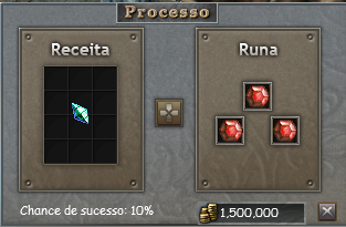 Interface de craft da Runa Suprema